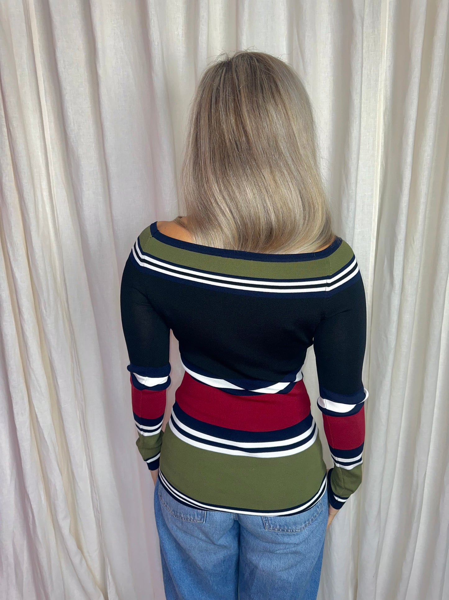 Top Nikkie jolie off shoulder strepen - Maat 38 (M)