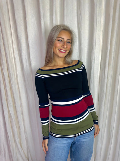 Top Nikkie jolie off shoulder strepen - Maat 38 (M)