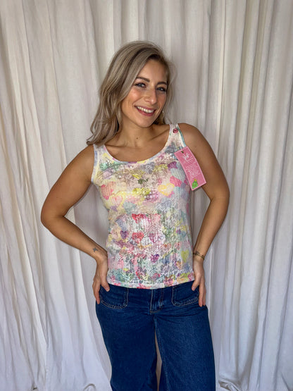 Top Princess handcrafted meerkleurig lichtroze,geel maat 34