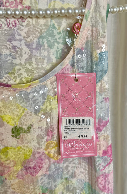 Top Princess handcrafted meerkleurig lichtroze,geel maat 34