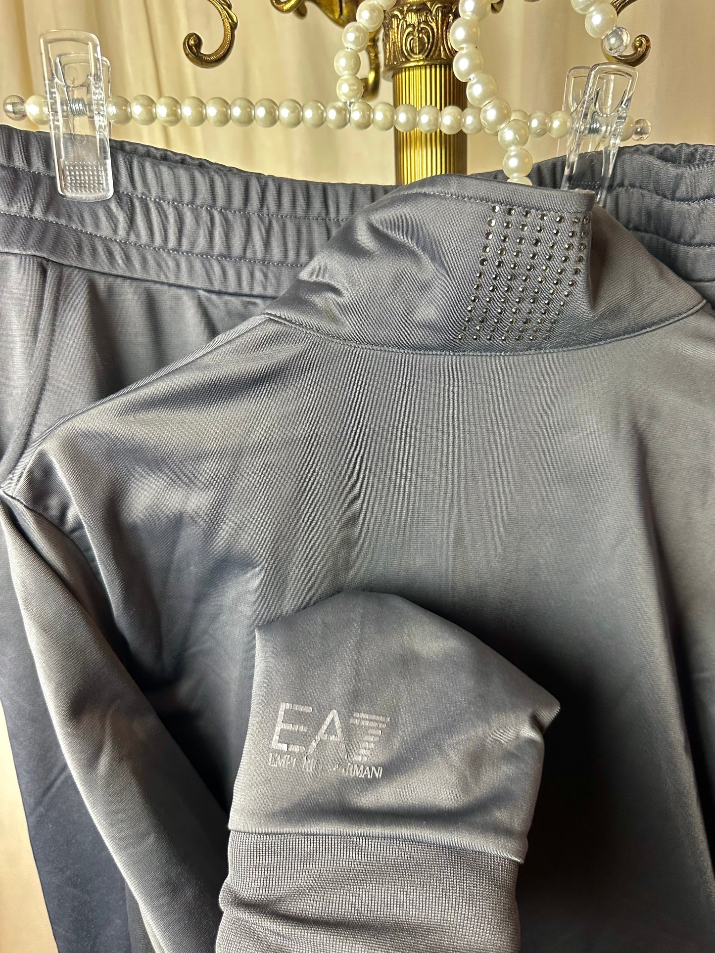 Trainingspak (Vest+Broek) Armani glitters donkergrijs maat M
