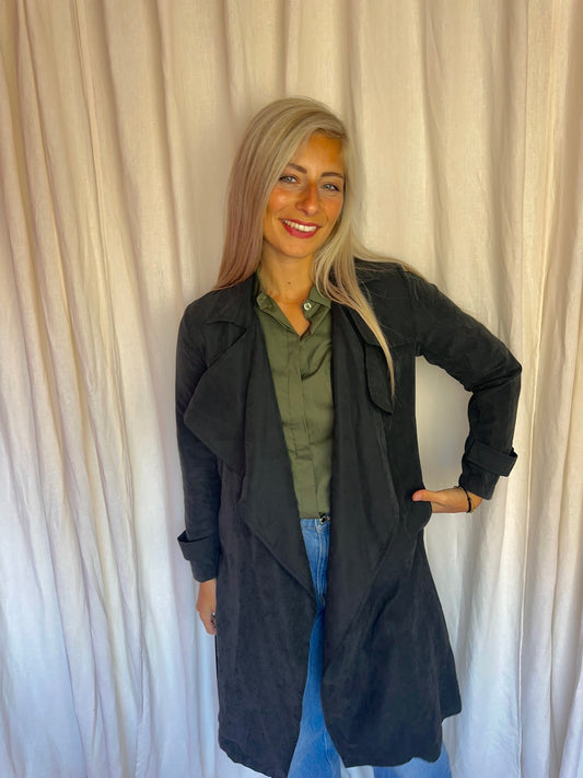 Trenchcoat IVIVI donkergrijs casual maat S