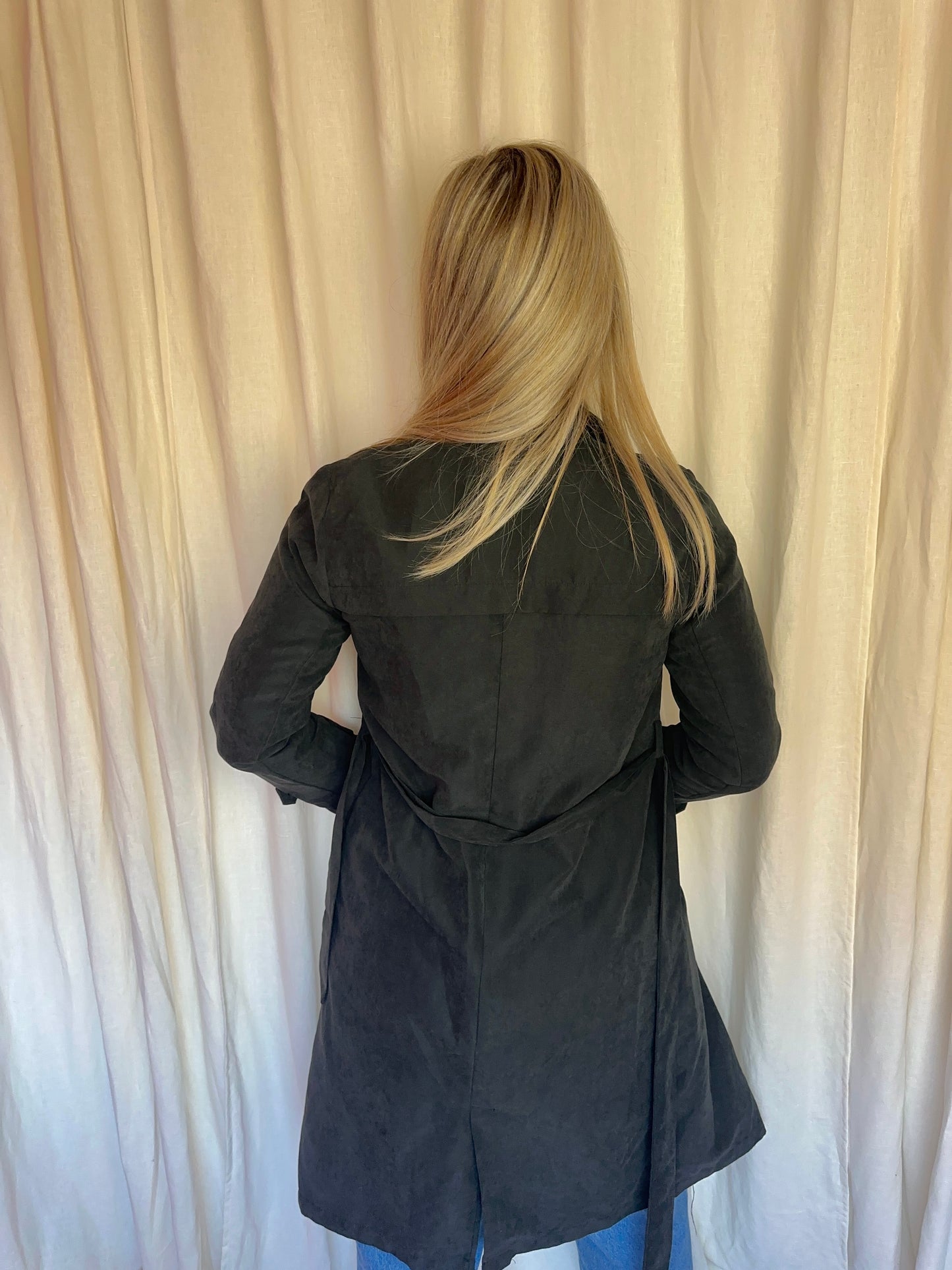Trenchcoat IVIVI donkergrijs casual maat S
