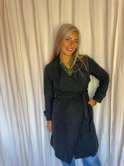 Trenchcoat IVIVI donkergrijs casual maat S