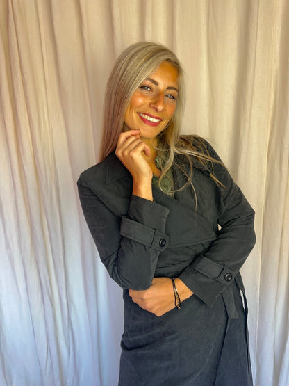 Trenchcoat IVIVI donkergrijs casual maat S