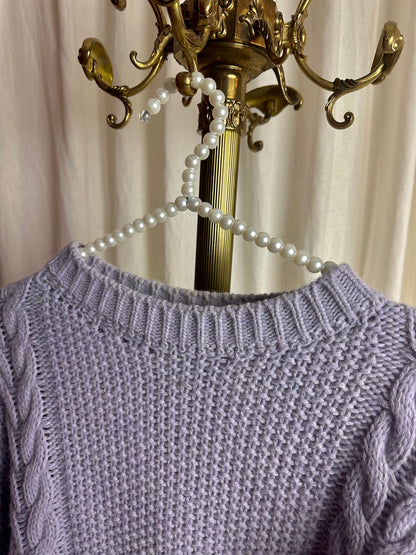 Trui Cotton Club gebreid lila onesize
