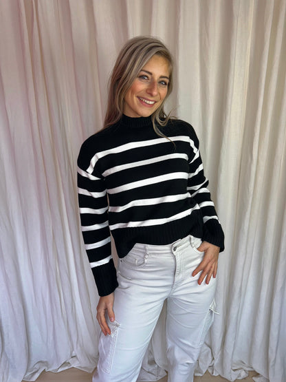 Trui H&M streep zwart,creme maat XS