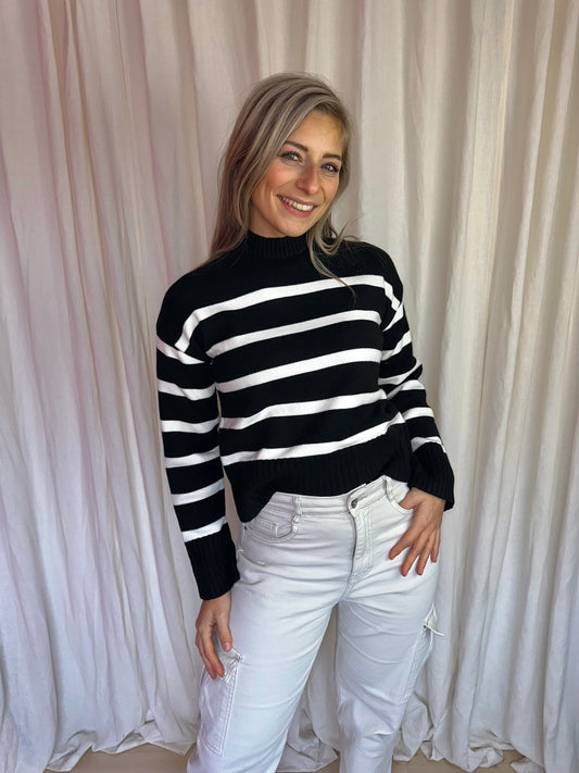 Trui H&M streep zwart,creme maat XS
