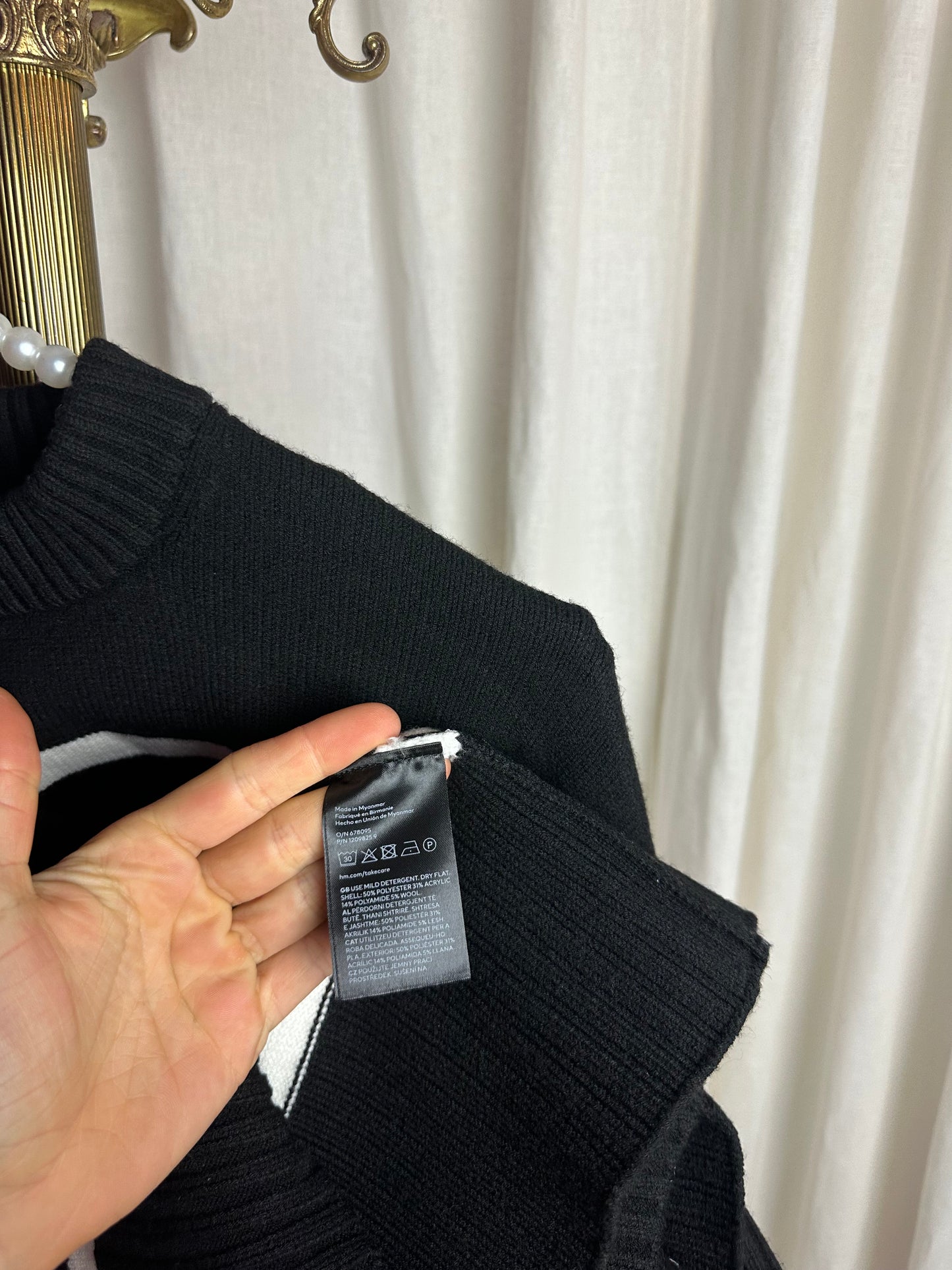 Trui H&M streep zwart,creme maat XS