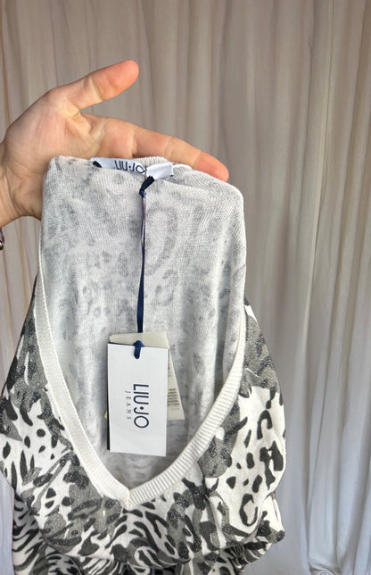 Trui Liu Jo panterprint grijs,zilver maat S