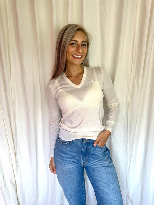 Trui Polo Golf Ralph Lauren beige,creme maat M