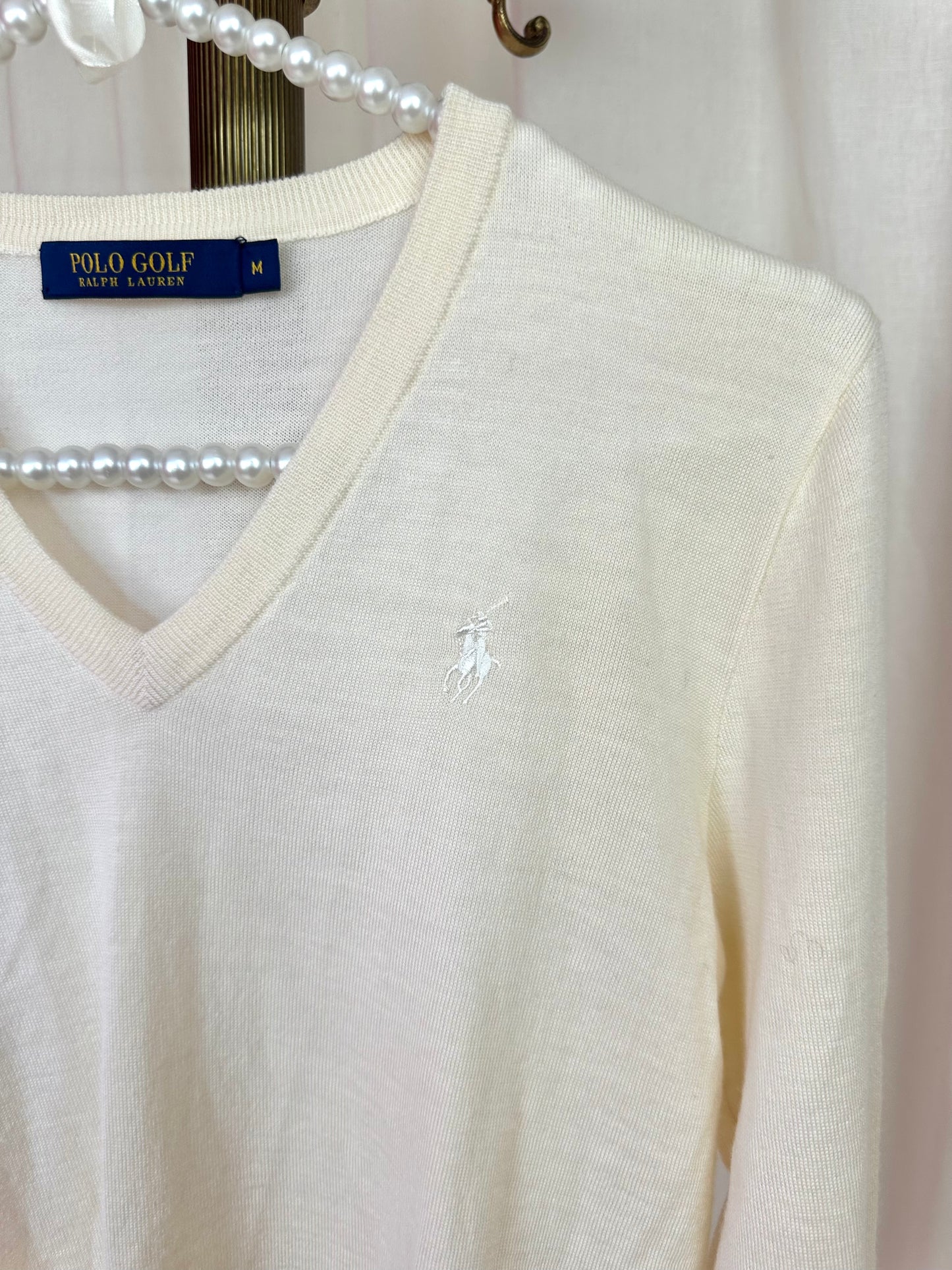 Trui Polo Golf Ralph Lauren beige,creme maat M
