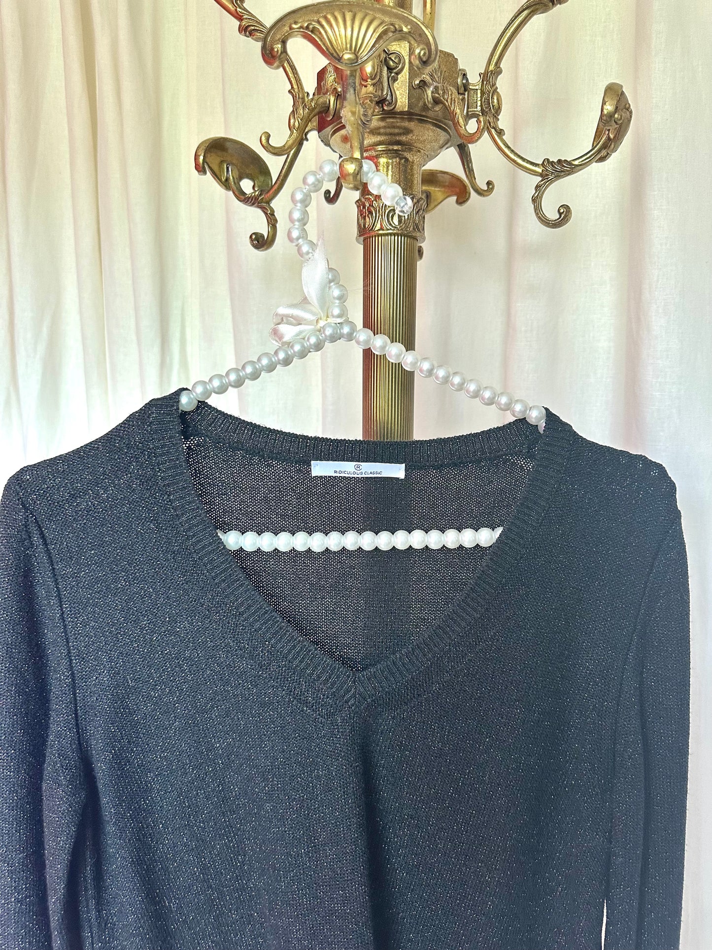 Trui Ridiculous classic glitter zwart maat 42