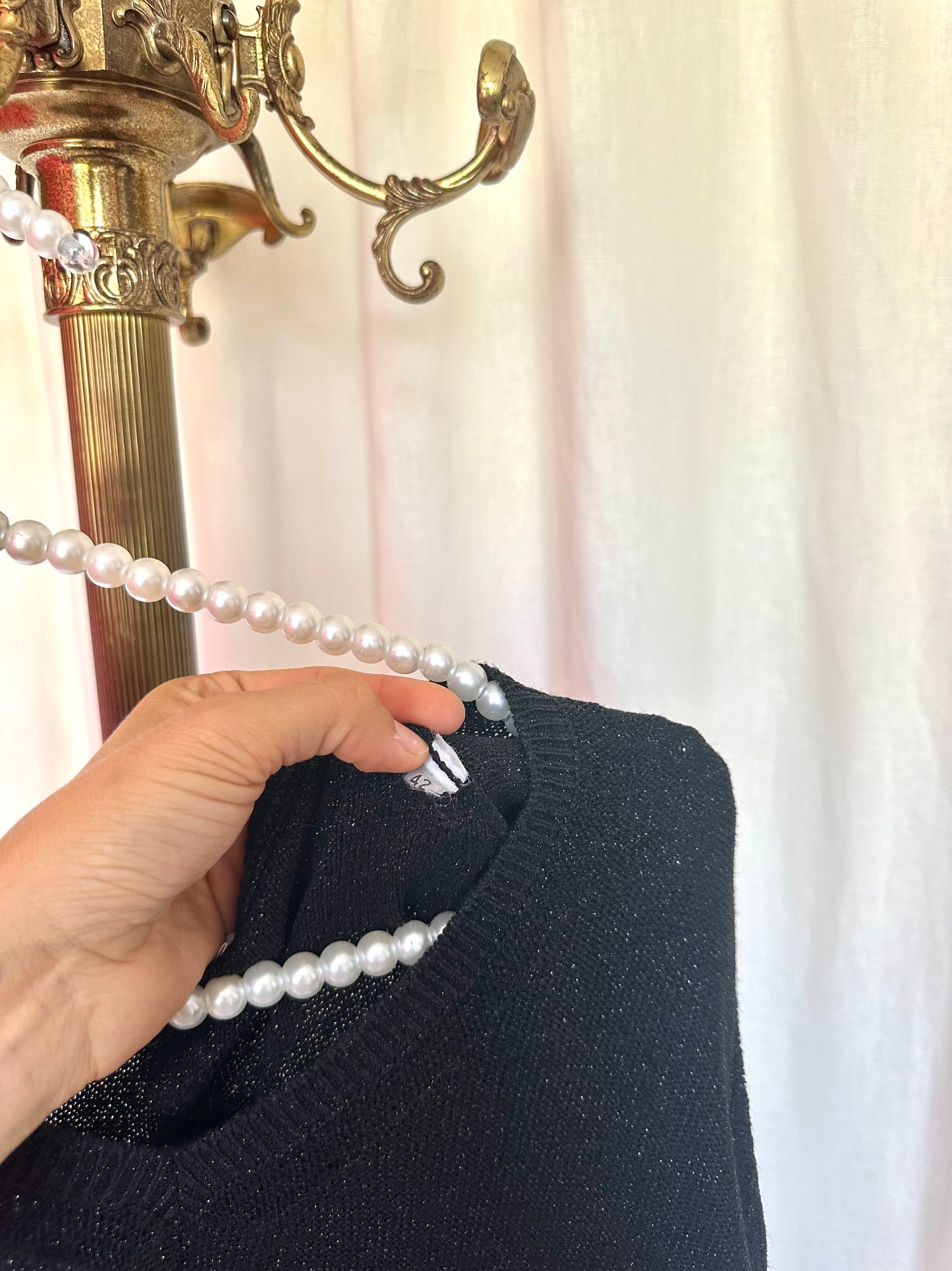 Trui Ridiculous classic glitter zwart maat 42
