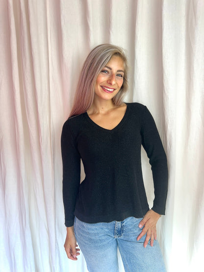 Trui Ridiculous classic glitter zwart maat 42