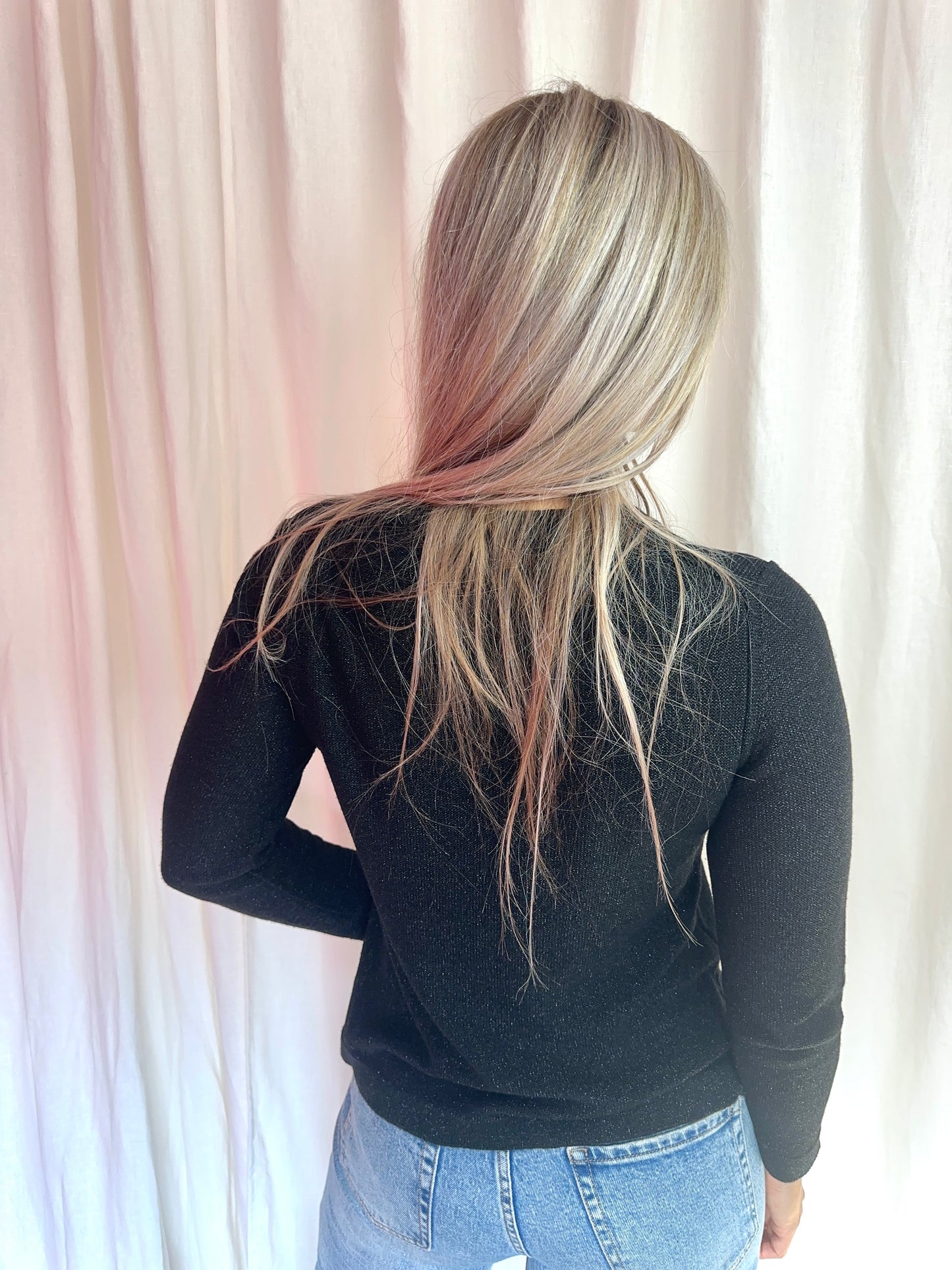Trui Ridiculous classic glitter zwart maat 42