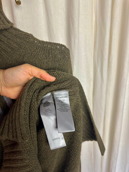 Trui Zadig&Voltaire gebreid Cheri merino wol legergroen - maat XS