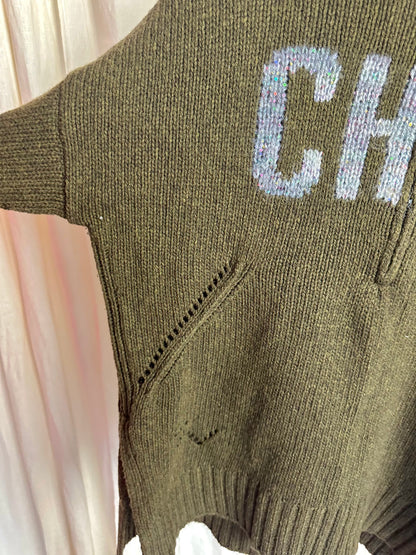Trui Zadig&Voltaire gebreid Cheri merino wol legergroen - maat XS