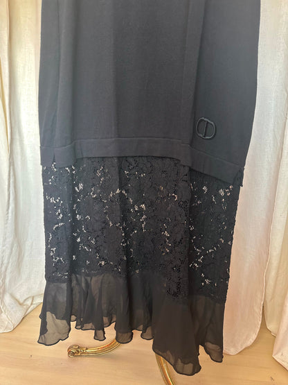Jurk Twin-Set lang kant zwart - maat S(36)