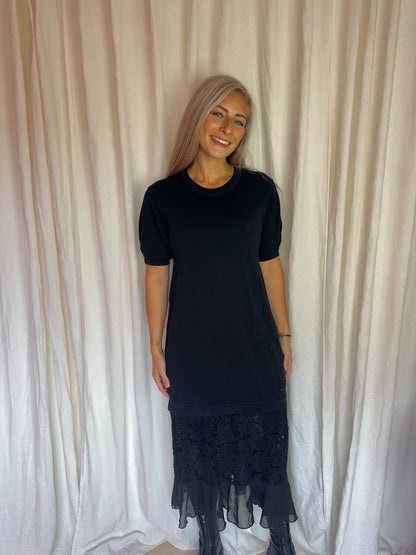 Jurk Twin-Set lang kant zwart - maat S(36)