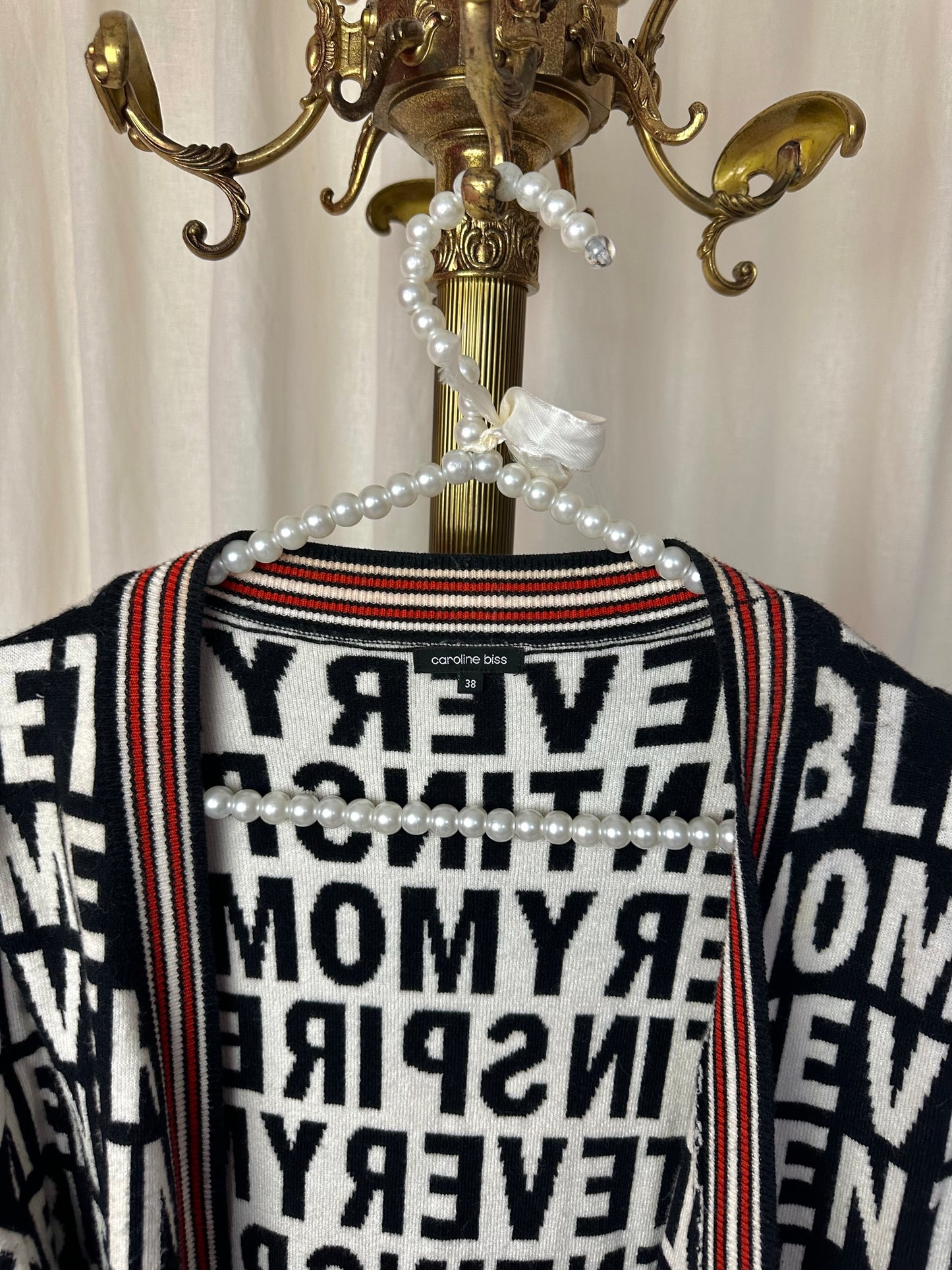 Vest Caroline Biss print zwart,wit maat 38