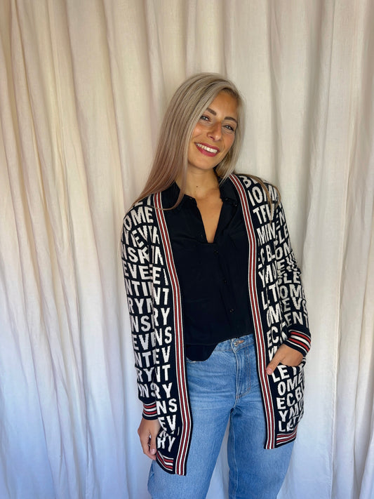 Vest Caroline Biss print zwart,wit maat 38
