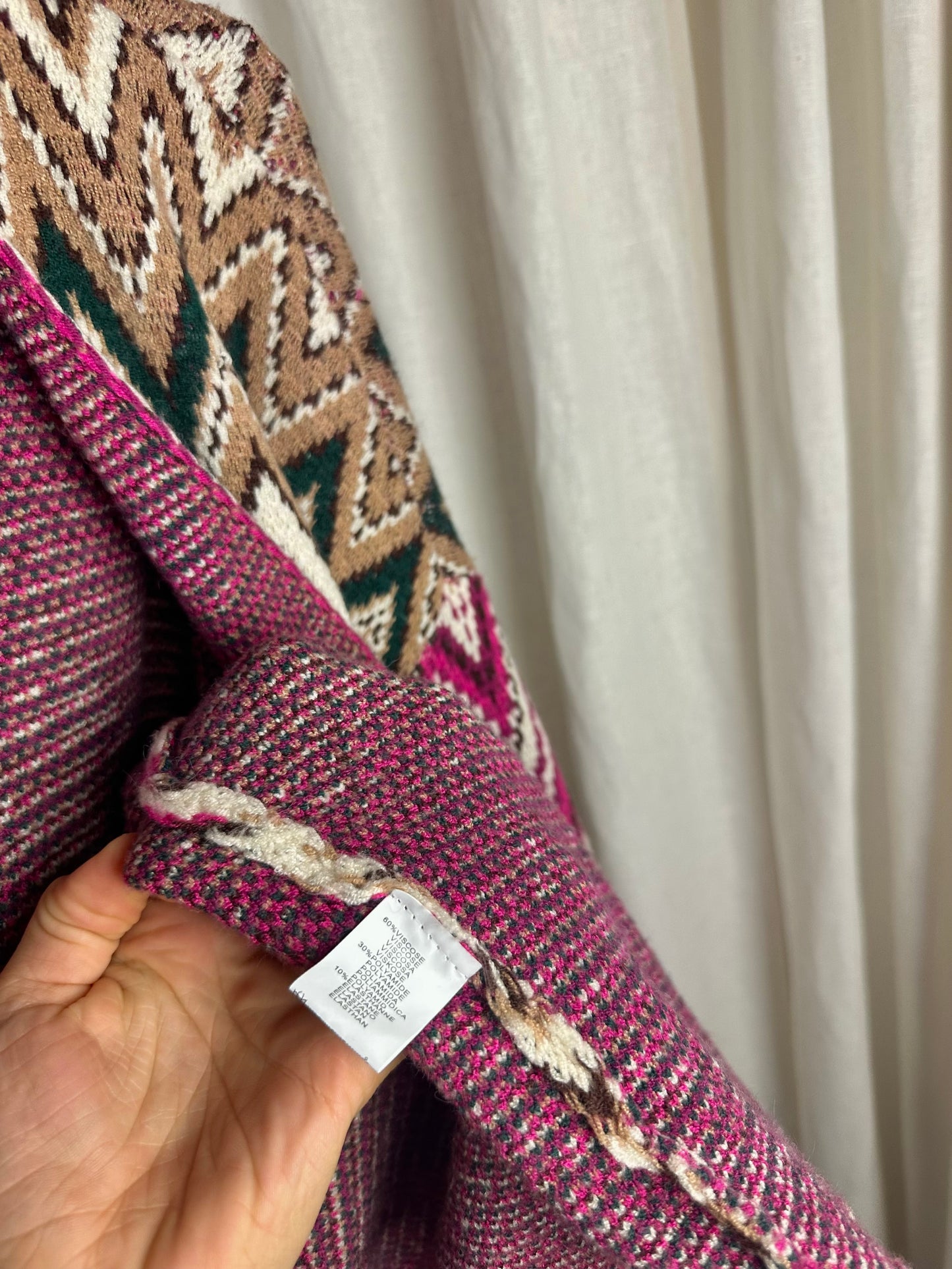 Vest Ciao Milano zigzag roze,beige,groen onesize