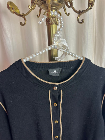 Vest Elisabetta Franchi zwart/camel Italiaanse maat 48 - Maat 42 (XL)