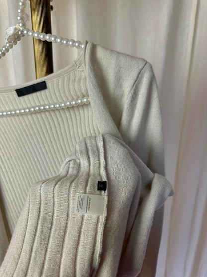 Vest FFC cashmere ribbel beige maat S