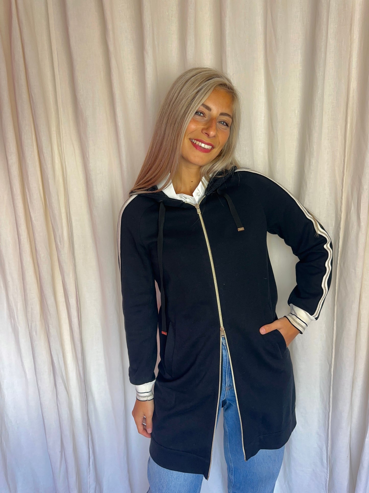 Vest Herno lang zwart bies - maat 38 (M)