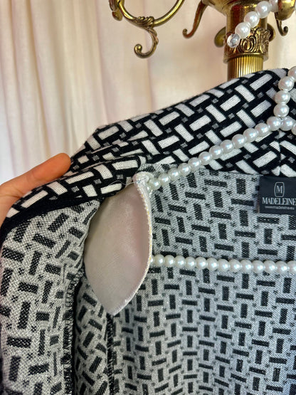 Vest Madeleine print zwart, wit, zilver - maat 44 (XXL)