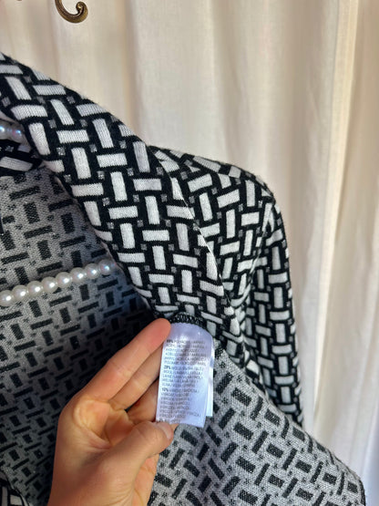 Vest Madeleine print zwart, wit, zilver - maat 44 (XXL)