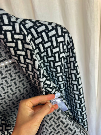 Vest Madeleine print zwart, wit, zilver - maat 44 (XXL)