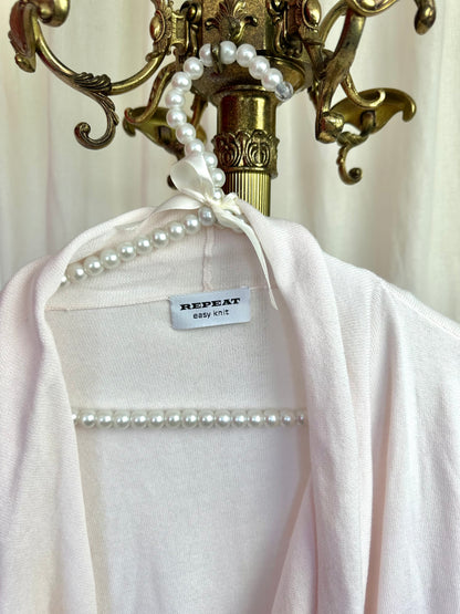 Vest Repeat lichtroze franjes maat 40