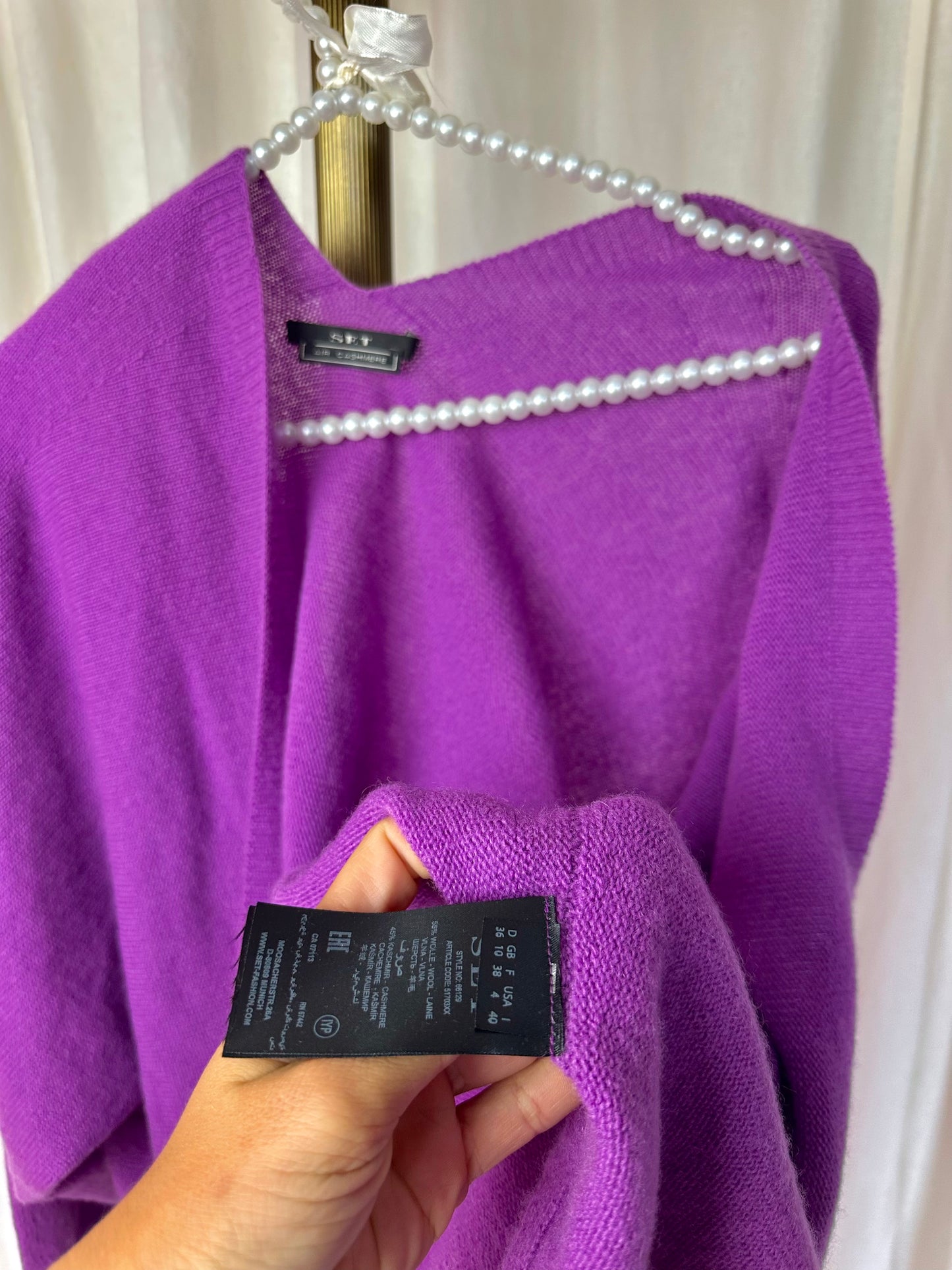 Vest SET wol magenta, paars - maat 36 (S)