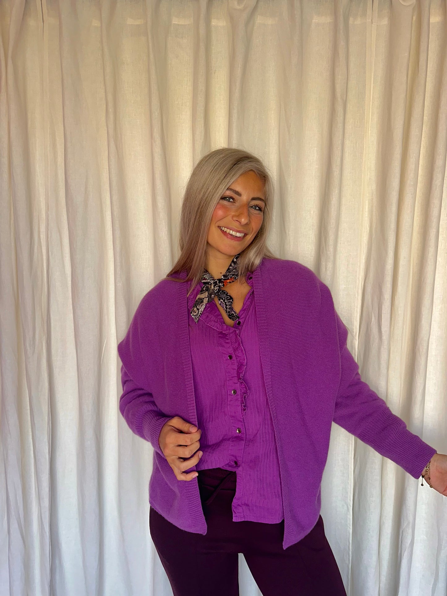 Vest SET wol magenta, paars - maat 36 (S)