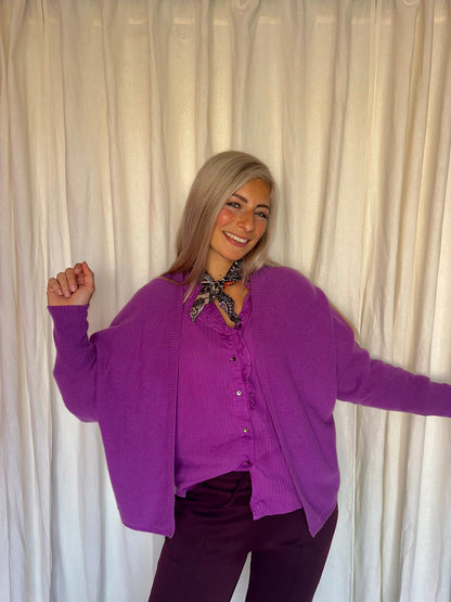 Vest SET wol magenta, paars - maat 36 (S)
