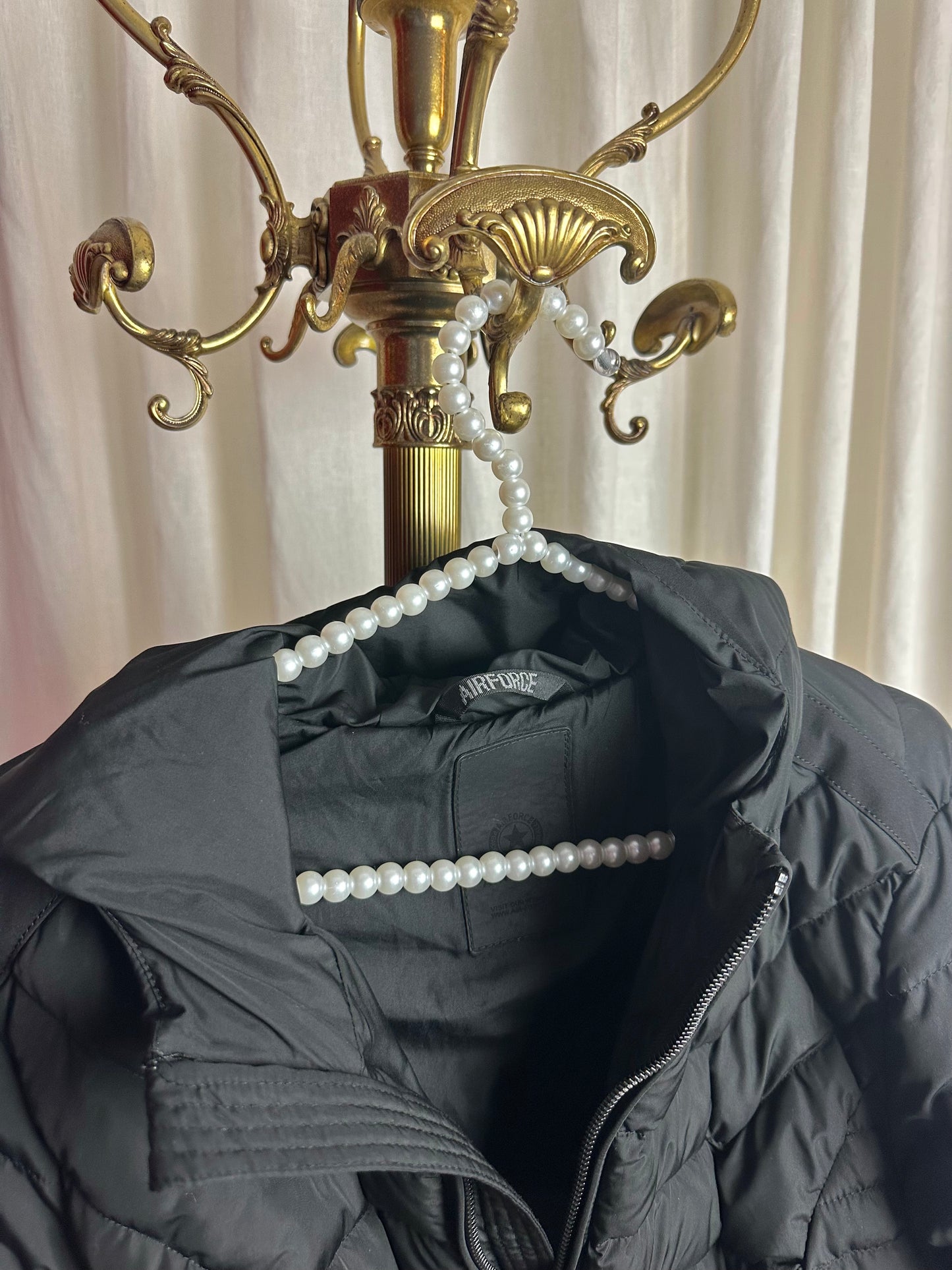 Winterjas Airforce zwart capuchon - maat L (40)