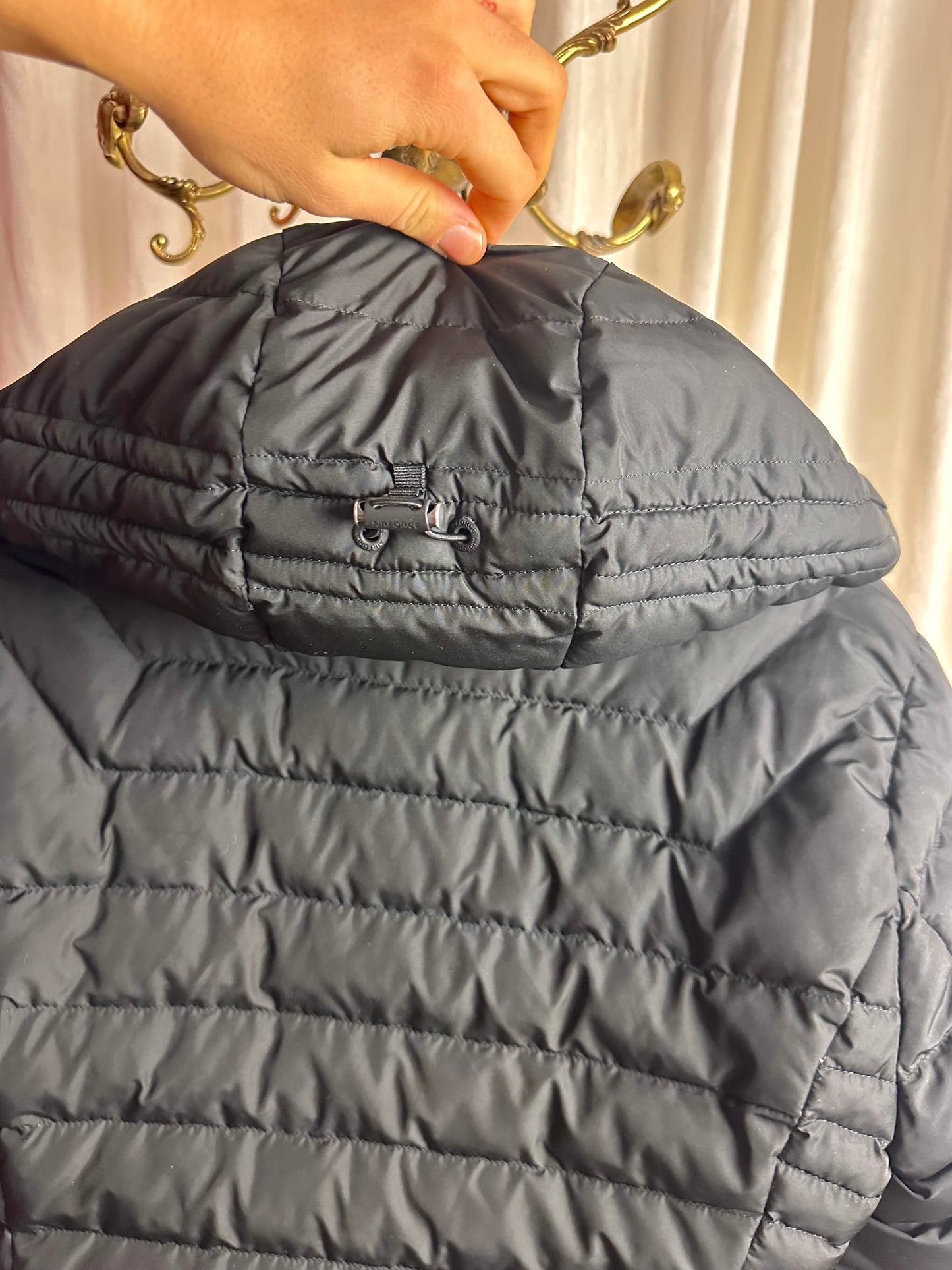 Winterjas Airforce zwart capuchon - maat L (40)