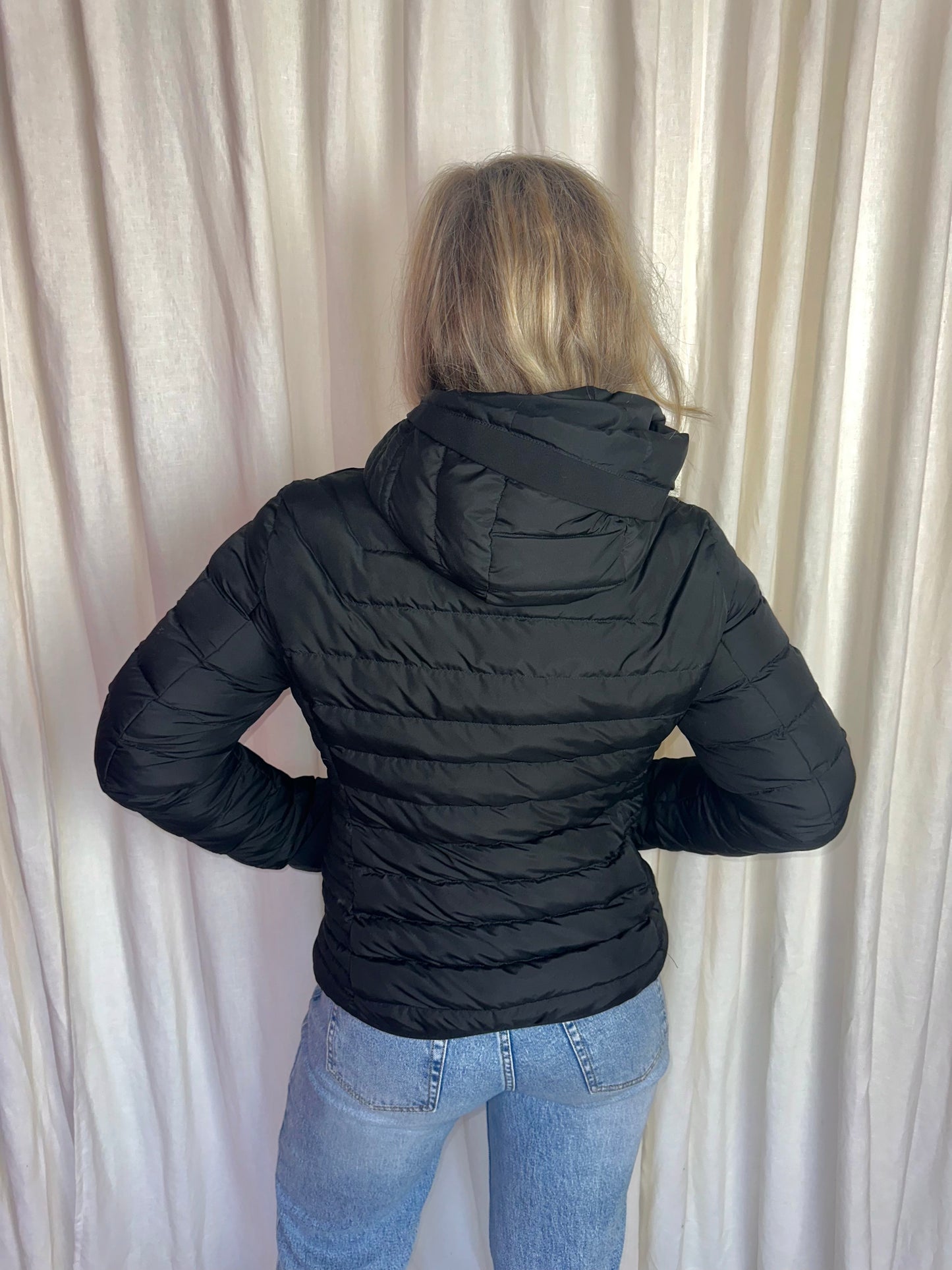 Winterjas Airforce zwart capuchon - maat L (40)