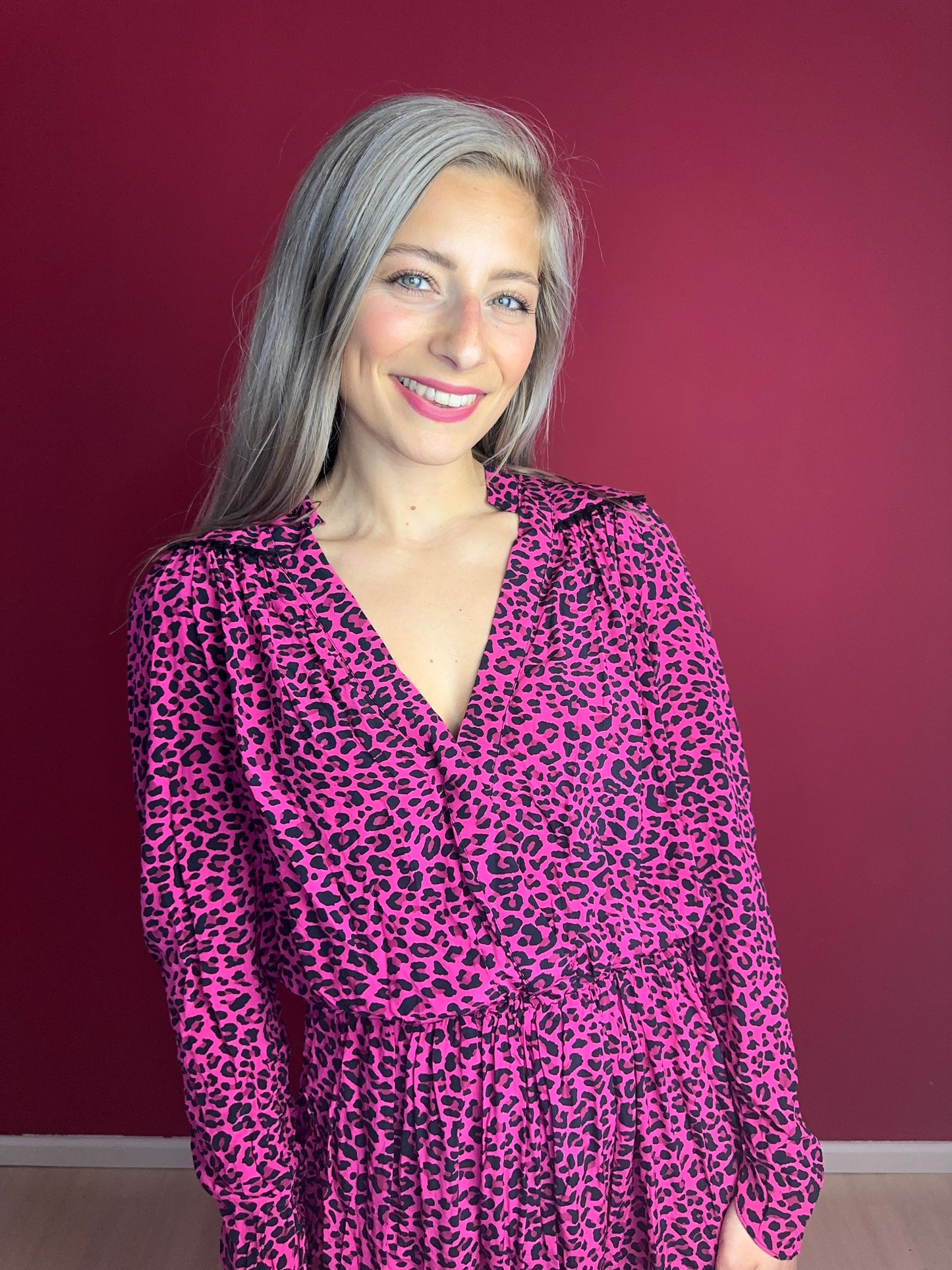 Zadig&Voltaire Reveal Print Leo Jurk – Roze Panterprint (SJCP0412F)