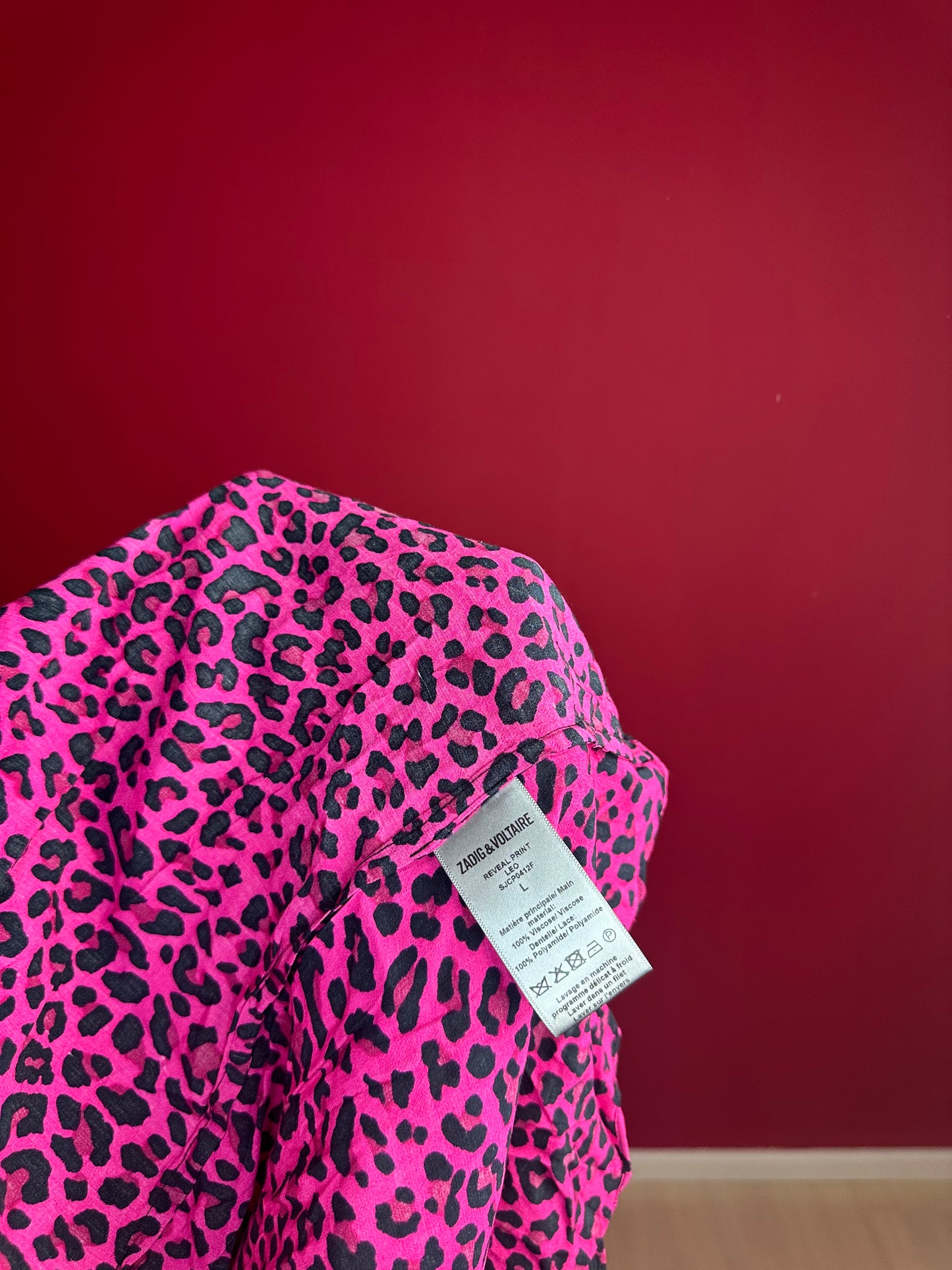 Zadig&Voltaire Reveal Print Leo Jurk – Roze Panterprint (SJCP0412F)