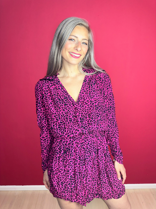 Zadig&Voltaire Reveal Print Leo Jurk – Roze Panterprint (SJCP0412F)