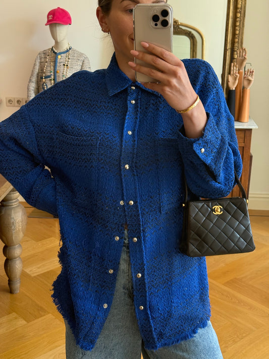 Overshirt IRO Hetas tweed cobalt - Maat XS