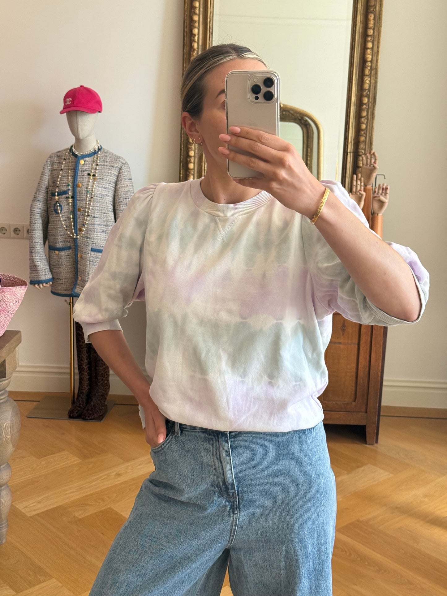 Sweater SET tiedye lila/mintgroen - Maat 42