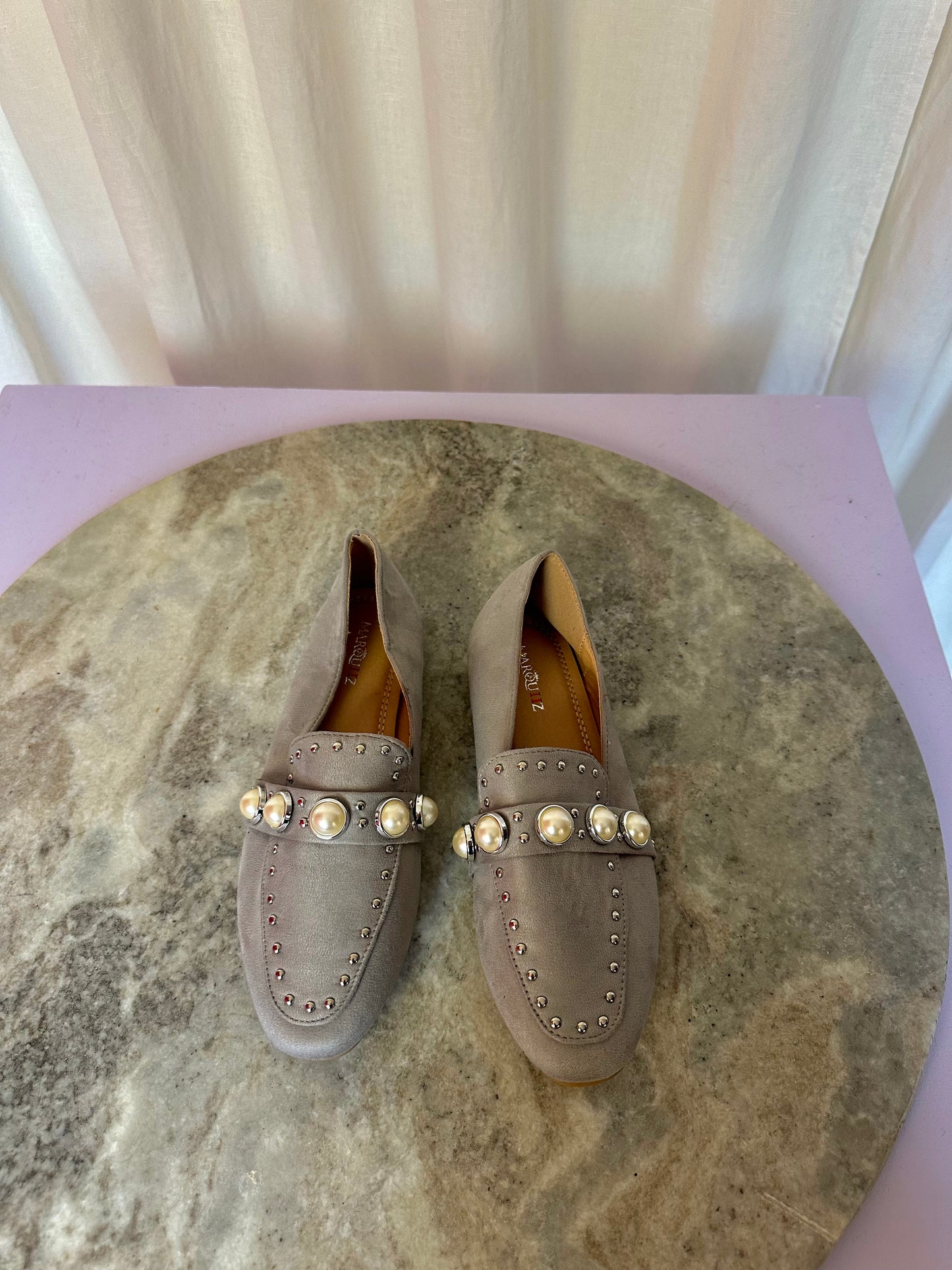 Espadrilles Marquiiz grijs parels maat 36