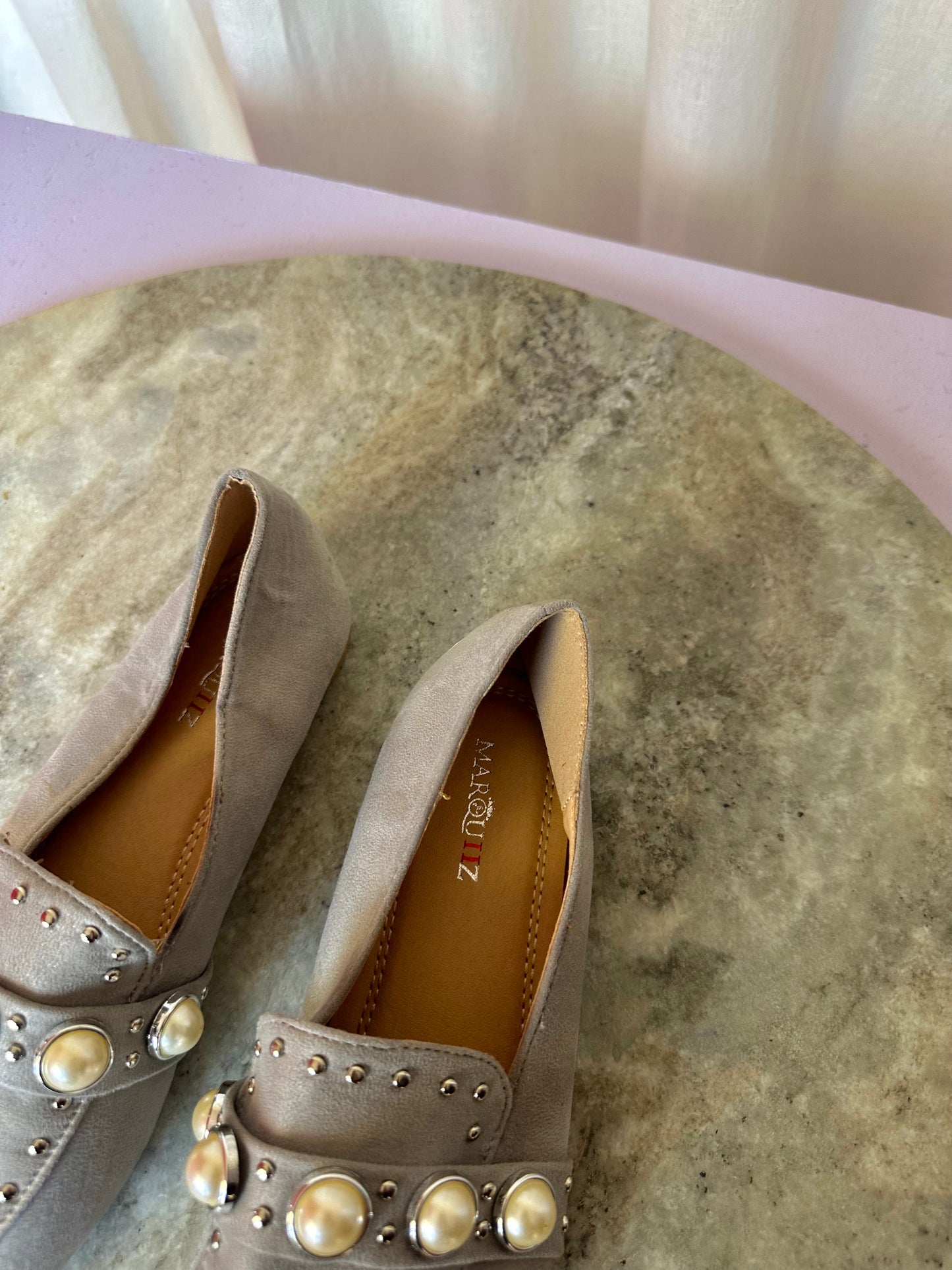 Espadrilles Marquiiz grijs parels maat 36